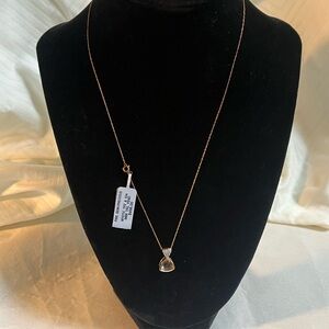 Elegant 14k Trillion Mystic Topaz Diamond Pendant with Necklace